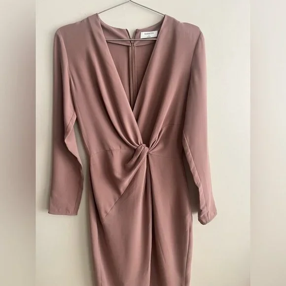 Aritzia Babaton Tadao Taupe Midi Longsleeve  Dress - Picture 5 of 10